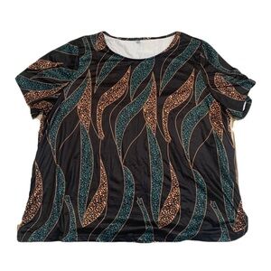 Emery Rose Abstract Print Short Sleeve Top 5XL NWT